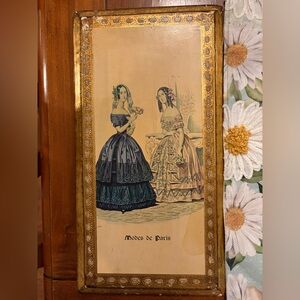 Florentine Modes de Paris Wall Hanging Plaque 19th Century Style French Fashion